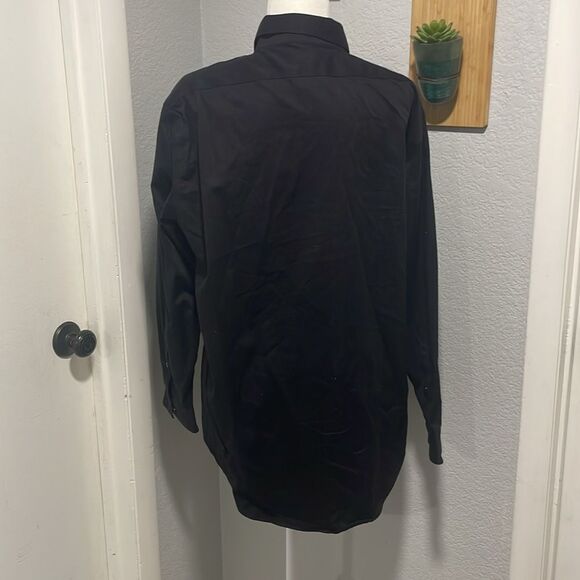Calvin Klein Black Infinite Wrinkle Free Slim Fit Button Down Shirt XL 17 32/33 - Picture 3 of 7